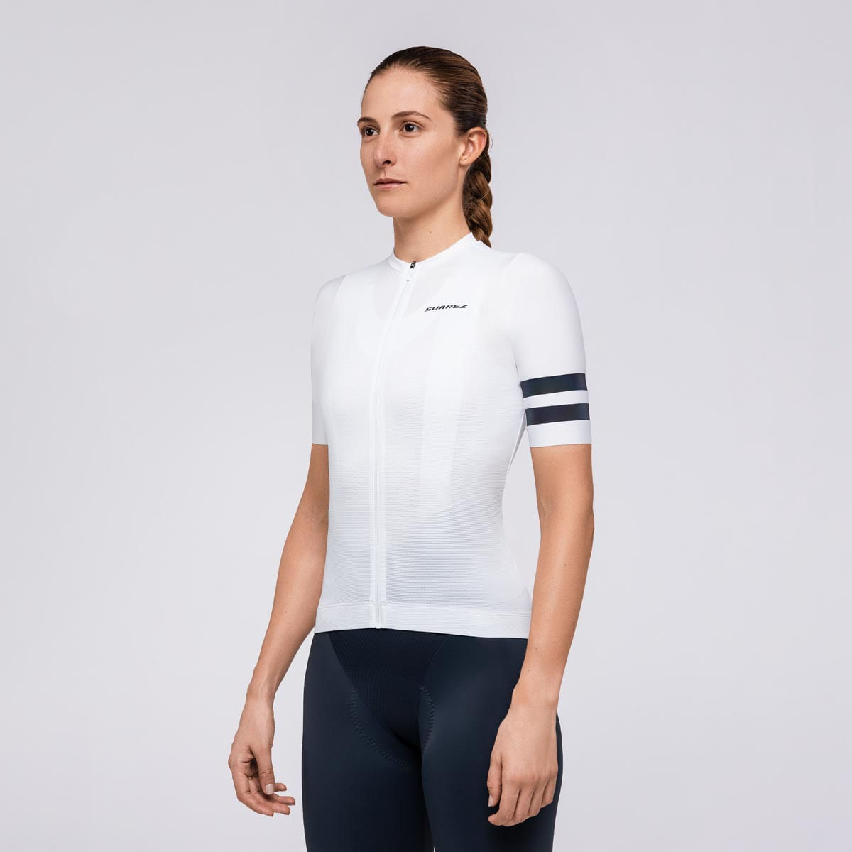 Women's Cycling Jersey Solid White | Suarez Clothing - SUAREZ®
