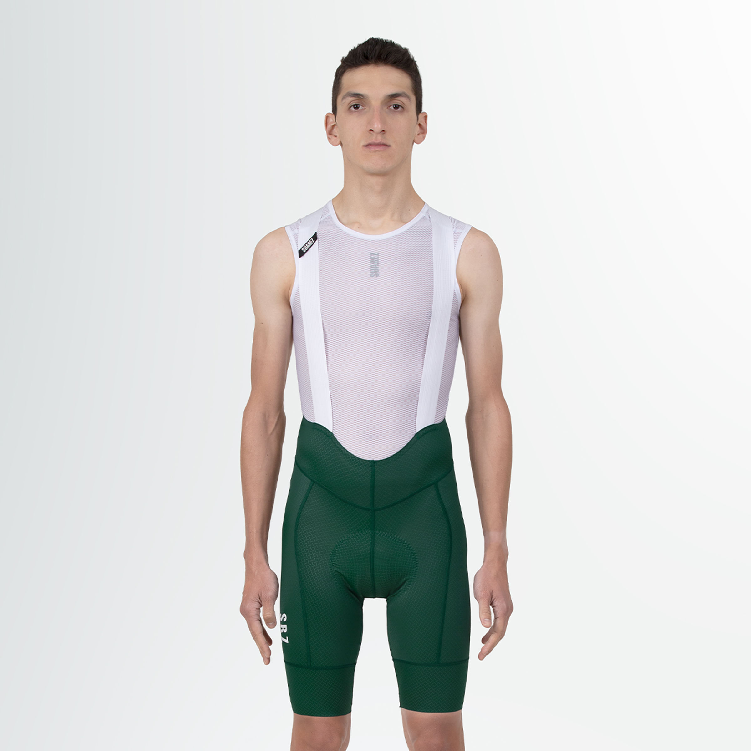 Men's Cycling Bib Shorts Hard Dark Green 2.4 | Suarez Clothing