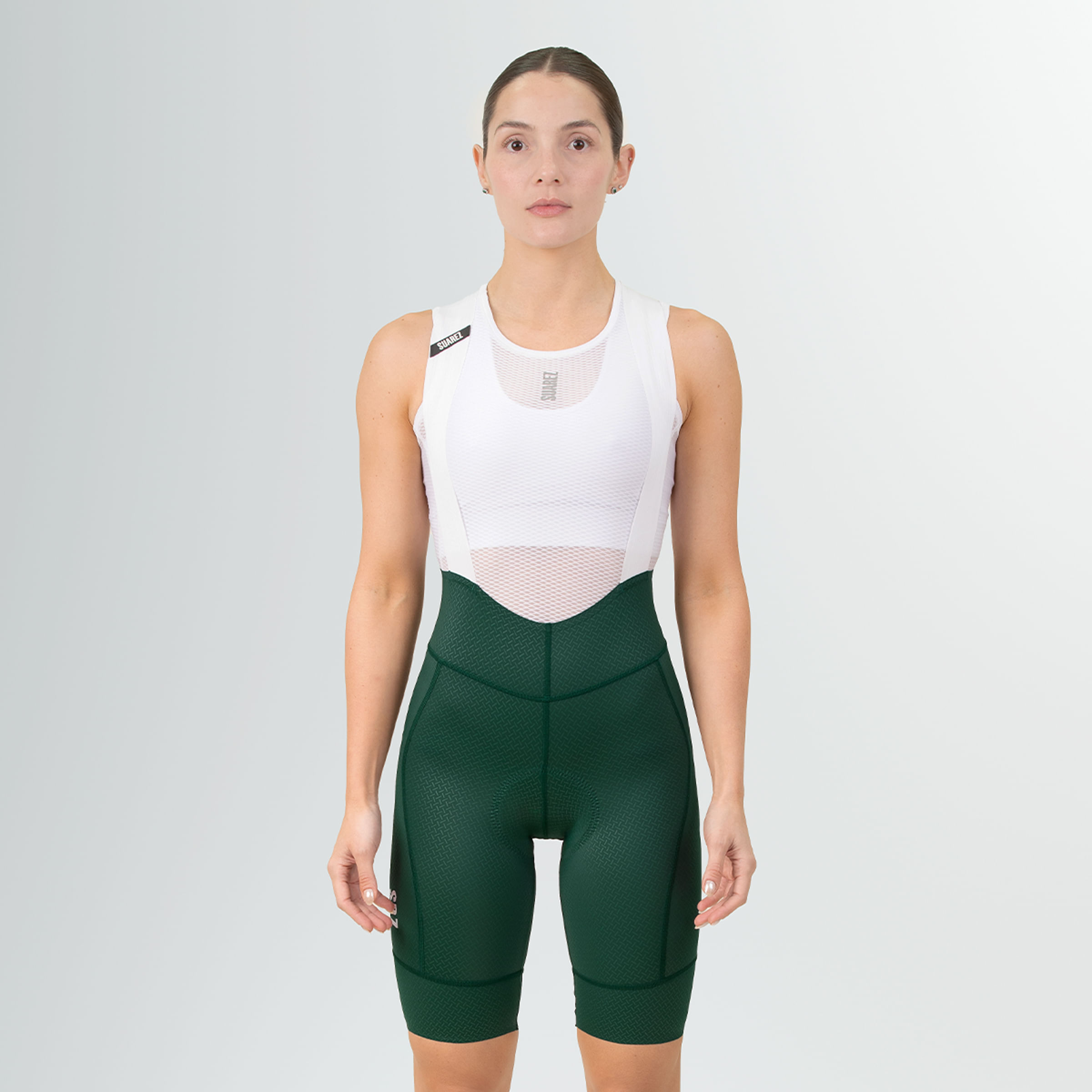 Women's Cycling Bib Shorts Hard Dark Green 2.4 | Suarez Clothing
