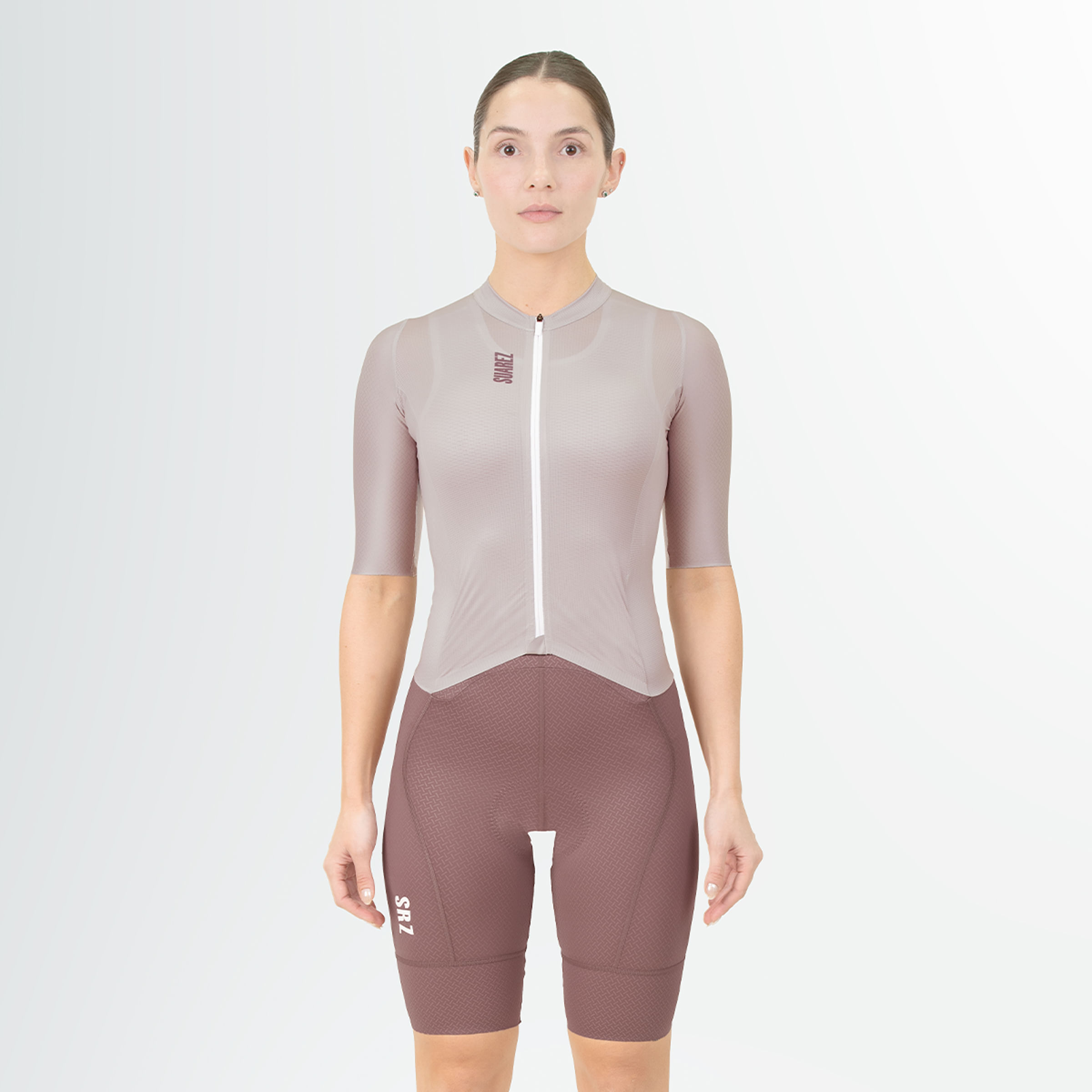 Women's Cycling Skinsuit Hard Lite Grey Lilac 2.4 | Suarez